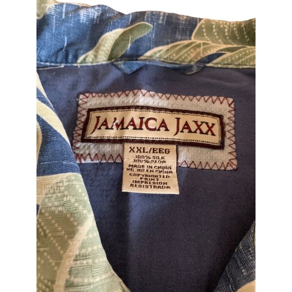 Jamaica Jaxx Silk Shirt Mens Size XXL Hawaiian Floral Short Sleeve Button Up SEE - Picture 2 of 8